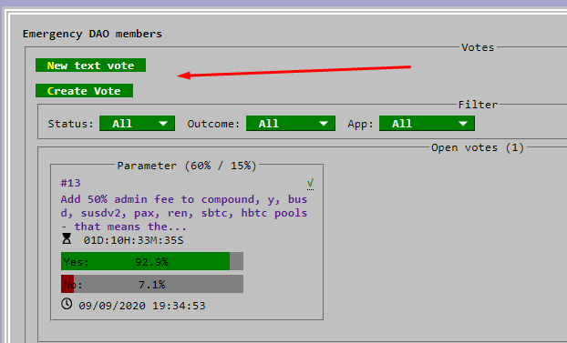 Интерфейс создания голосования